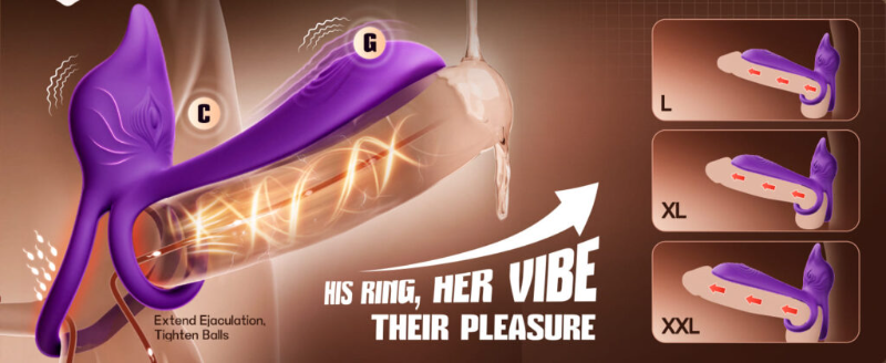 🛒 Discreet Delivery 🔥 Enchanted Girl Luxe Smart Vibrating Ring - App-Controlled Pleasure for Couples 💫